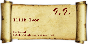 Illik Ivor névjegykártya